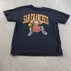 Chinatown Market Shirt Mens XL Black San Francisco Basketball Bear Graphic